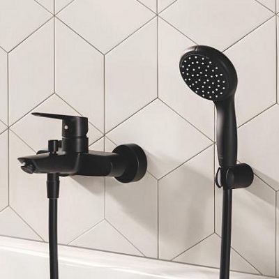 Grohe Vitalio Comfort zestaw prysznicowy ścienny z baterią wannowo-prysznicową czarny mat ( 322782432, 269302431)