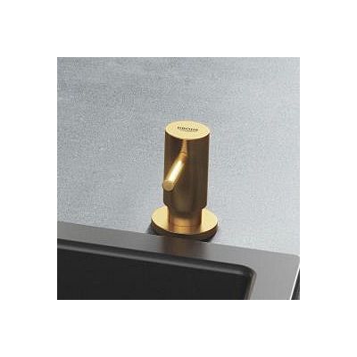 Zestaw Grohe K700 zlewozmywak stalowy Brushed Cool Sunrise z baterią kuchenną Essence i dozownikiem płynów Cosmopolitan (31574GN1, 30270GN0, 40535GN0)