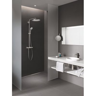 Grohe Euphoria System 310 zestaw prysznicowy ścienny termostatyczny z deszczownicą stal nierdzewna 26075DC0