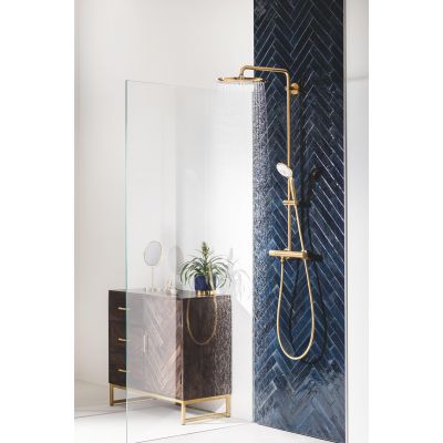 Grohe Euphoria zestaw prysznicowy ścienny termostatyczny z deszczownicą Brushed Cool Sunrise 26075GN0