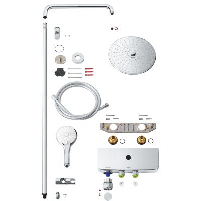 Grohe Euphoria zestaw prysznicowy ścienny termostatyczny z deszczownicą chrom 26509000