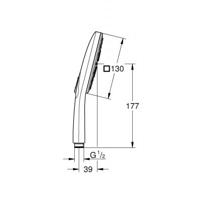 Grohe Rainshower SmartActive 130 Cube słuchawka prysznicowa chrom 26582000