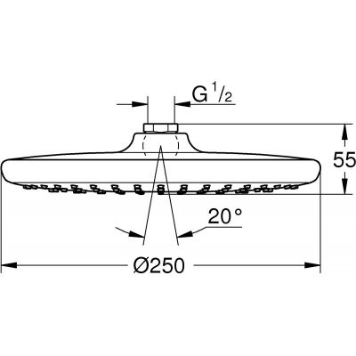 Grohe Vitalio Start 250 deszczownica 25 cm okrągła chrom 26815000