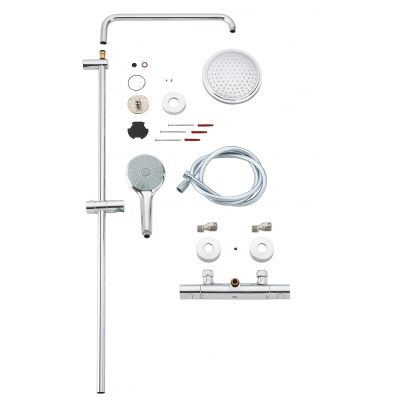 Grohe Euphoria zestaw prysznicowy ścienny termostatyczny z deszczownicą StarLight Chrome 27296001
