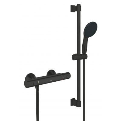 Grohe Precision Start zestaw prysznicowy ścienny termostatyczny czarny 345972431