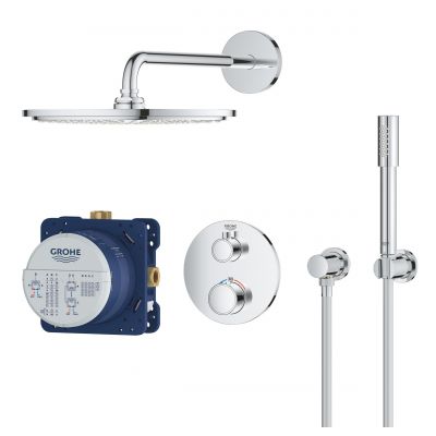 Grohe Grohtherm zestaw prysznicowy podtynkowy termostatyczny z deszczownicą StarLight Chrome 34731000