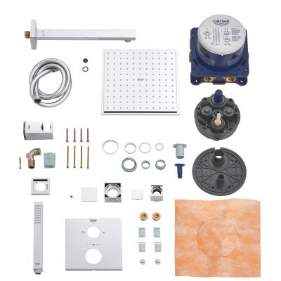 Grohe Grohtherm Cube zestaw prysznicowy podtynkowy termostatyczny z deszczownicą StarLight Chrome 34741000