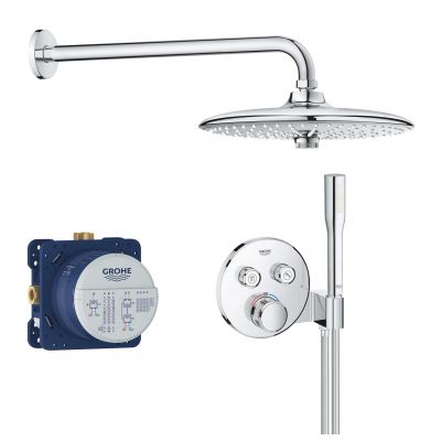 Grohe Grohtherm SmartControl zestaw prysznicowy podtynkowy termostatyczny z deszczownicą StarLight Chrome 34744000