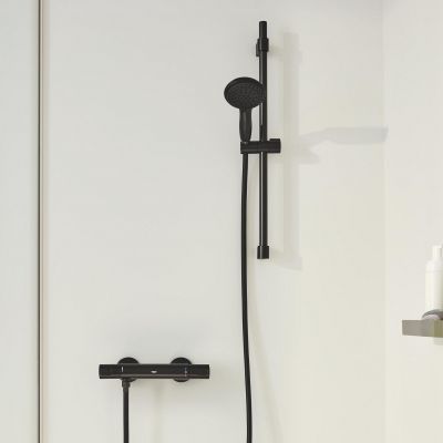 Grohe Start bateria prysznicowa ścienna z zestawem prysznicowym Vitalio Start czarny mat ( 322792432, 279482431)