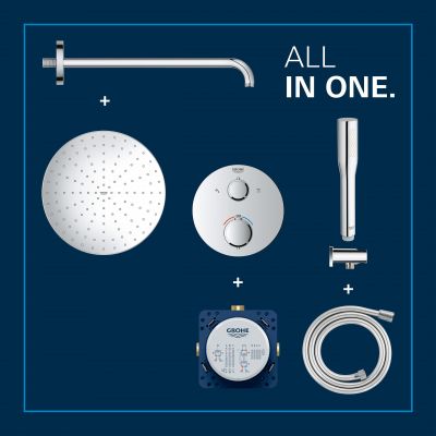 Grohe Vitalio Start zestaw prysznicowy podtynkowy termostatyczny z deszczownicą chrom 34880000