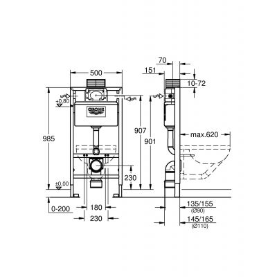 Grohe Rapid SL stelaż podtynkowy do miski WC wiszącej 38525001