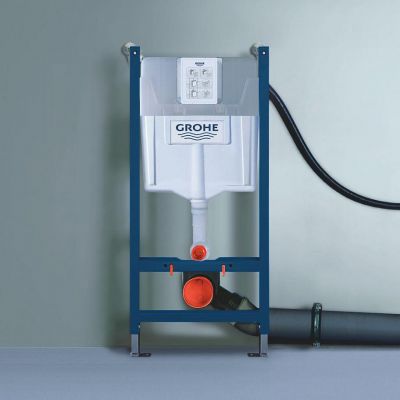 Zestaw Grohe Solido stelaż podtynkowy do WC z przyciskiem Skate Cosmopolitan biały i miska Start Round z deską wolnoopadającą (38971000, 103848SH00, 38732SH0)