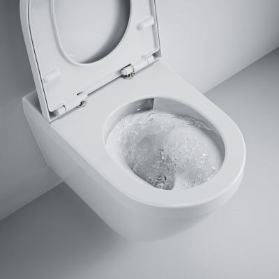 Grohe Euro Ceramic miska WC z deską wolnoopadającą wisząca bez kołnierza ze spłukiwaniem wirowym biały połysk 102510SH00