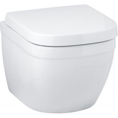 Zestaw Grohe Solido stelaż podtynkowy WC z przyciskiem Even chrom i miska WC Euro Ceramic wisząca z deską wolnoopadającą (39930000, 39206000, 39330001)