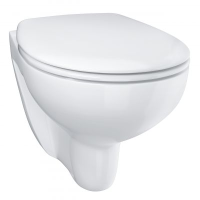 Zestaw Grohe Solido stelaż podtynkowy WC z przyciskiem Even chrom  i miska WC Bau Ceramic wisząca z deską wolnoopadającą (39930000, 39351000)