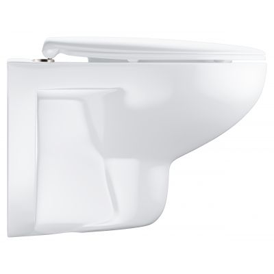 Zestaw Grohe Bau Ceramic miska WC wisząca bez kołnierza z deską wolnoopadającą biała 39351000