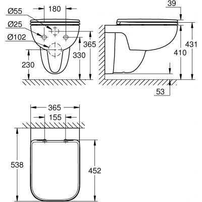 Zestaw Grohe Solido stelaż podtynkowy WC z przyciskiem Even czarny mat i miska WC Start Edge wisząca z deską wolnoopadającą (38811KF0, 39815000)
