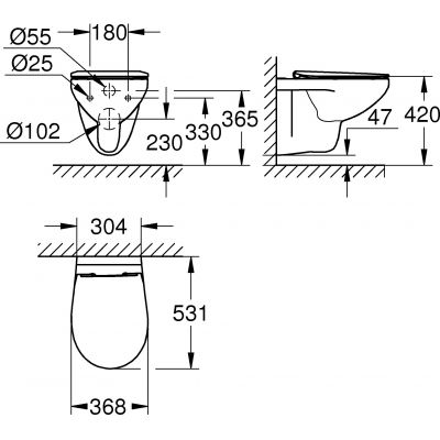Grohe Bau Ceramic Bundle zestaw podtynkowy stelaż 5w1 z miską WC i deską wolnoopadającą (38827000, 39899000)