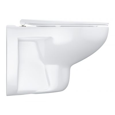 Zestaw Grohe Solido stelaż podtynkowy WC z przyciskiem Even chrom i miska WC Bau Ceramic Bundle wiszącą z deską wolnoopadającą (39930000, 39899000)