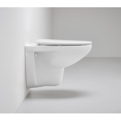 Zestaw Grohe Bau Ceramic Bundle miska WC wisząca bez kołnierza z deską wolnoopadającą biała 39899000