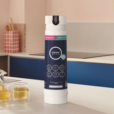 Zestaw Grohe K700 zlewozmywak stalowy z baterią kuchenną Pure Minta stal i filtrem wody Blue (31726SD0, 30601DC0, 40875000)