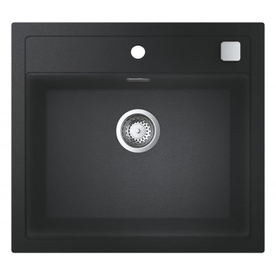 Zestaw Grohe K700 zlewozmywak 56x51 cm czarny granit z baterią kuchenną Concetto chrom (31651AP0, 32663003)