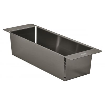 Zestaw Grohe K700U zlewozmywak stalowy Brushed Hard Graphite z baterią kuchenną Minta, ociekaczem i wkładką ociekową (31574AL1, 32321AL2, 40856AL0, 40852AL0)