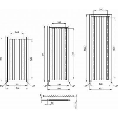 P.M.H. Darius grzejnik łazienkowy 60x180 cm antracyt DA3A