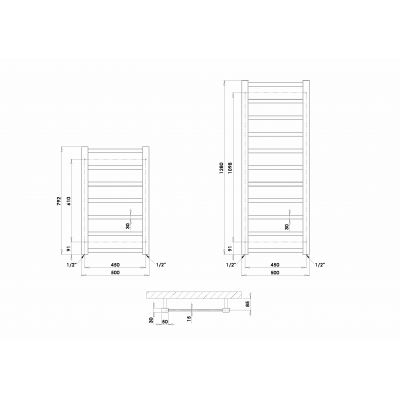 P.M.H. Galeon grzejnik łazienkowy 50x79,2 cm szczotkowana stal nierdzewna G1SS