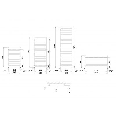 P.M.H. Sorano grzejnik łazienkowy 163x60 cm biały połysk SN6W