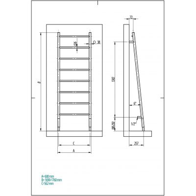 P.M.H. Zoe grzejnik łazienkowy 170x60 cm czarny ZO1B