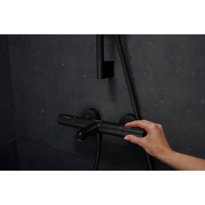 Hansgrohe Ecostat Fine bateria wannowo-prysznicowa ścienna termostatyczna czarny mat 13325670