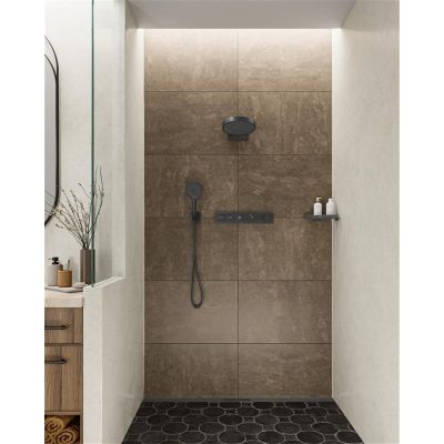 Hansgrohe RainSelect bateria wannowo-prysznicowa podtynkowa termostatyczna czarny chrom szczotkowany 15380340