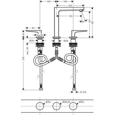 Hansgrohe Metropol bateria umywalkowa stojąca czarny mat 32515670
