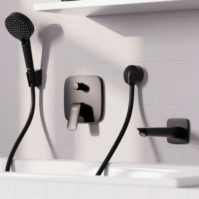 Hansgrohe Logis bateria wannowo-prysznicowa podtynkowa czarny mat 71405670