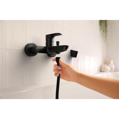 Hansgrohe Rebris S bateria wannowo-prysznicowa ścienna czarny mat 72440670