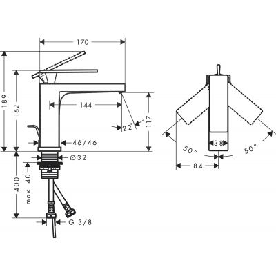 Hansgrohe Tecturis E bateria umywalkowa stojąca chrom 73010000