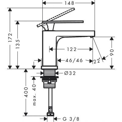 Hansgrohe Tecturis E zawór umywalkowy stojący brąz szczotkowany 73013140