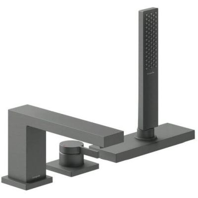 Hansgrohe Tecturis E bateria wannowo-prysznicowa nawannowa czarny chrom szczotkowany 73443340