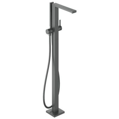 Hansgrohe Tecturis E bateria wannowo-prysznicowa wolnostojąca czarny chrom szczotkowany 73445340