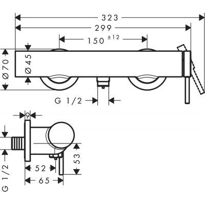 Hansgrohe Tecturis S bateria prysznicowa ścienna czarny mat 73622670