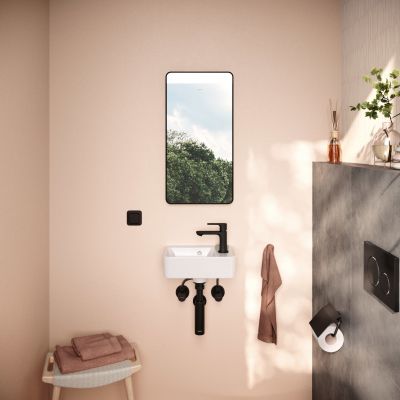 Hansgrohe Xarita Lite Q lustro 36x70 cm prostokątne z oświetleniem czarny mat 54955670