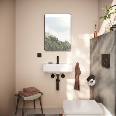 Hansgrohe Xarita Lite Q lustro 50x70 cm prostokątne z oświetleniem czarny mat 54956670