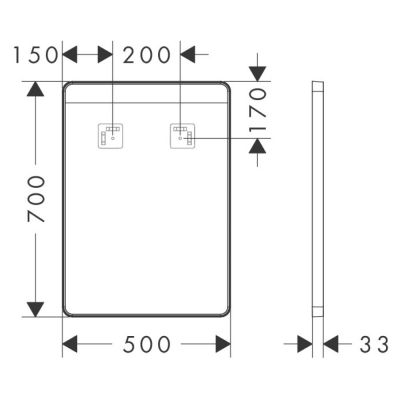 Hansgrohe Xarita Lite Q lustro 50x70 cm prostokątne z oświetleniem biały mat 54956700