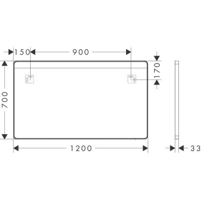 Hansgrohe Xarita Lite Q lustro 120x70 cm prostokątne z oświetleniem czarny mat 54960670
