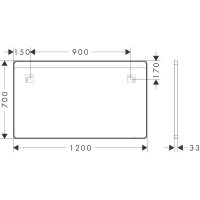 Hansgrohe Xarita Lite Q lustro 120x70 cm prostokątne z oświetleniem biały 54960700