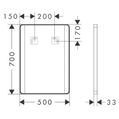 Hansgrohe Xarita Lite Q lustro 50x70 cm prostokątne z oświetleniem biały 54961700