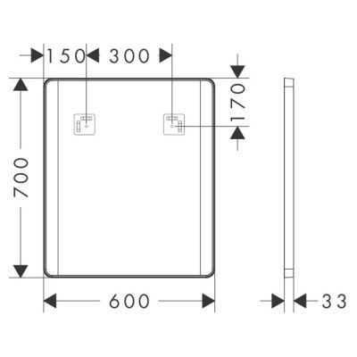 Hansgrohe Xarita Lite Q lustro 60x70 cm prostokątne z oświetleniem czarny mat 54962670