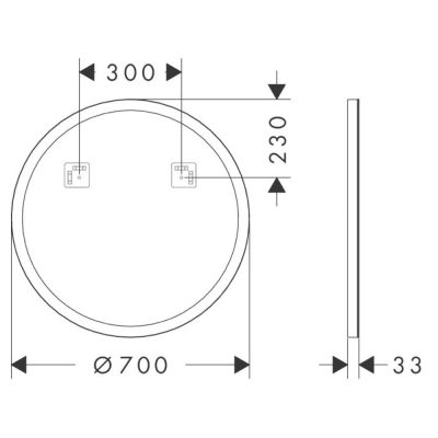 Hansgrohe Xarita Lite S lustro 70x70 cm okrągłe z oświetleniem biały mat 54966700