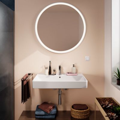 Hansgrohe Xarita Lite S lustro 90x90 cm okrągłe z oświetleniem biały 54967700